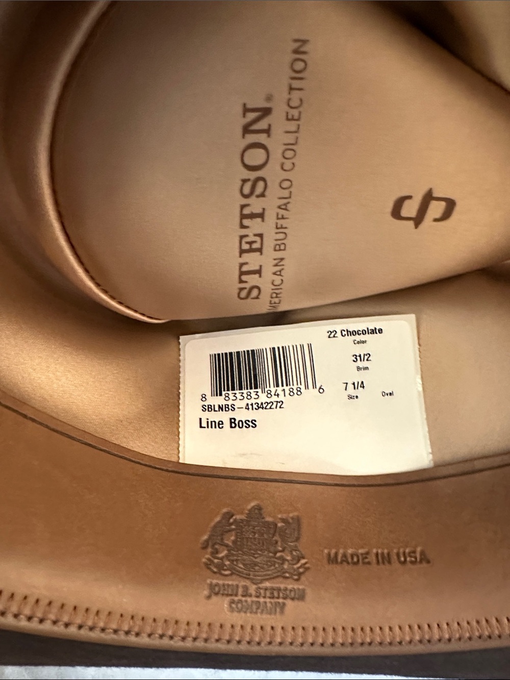 STETSON | Line Boss  Hat - 4x - 22 Chocolate - Picture 8 of 9
